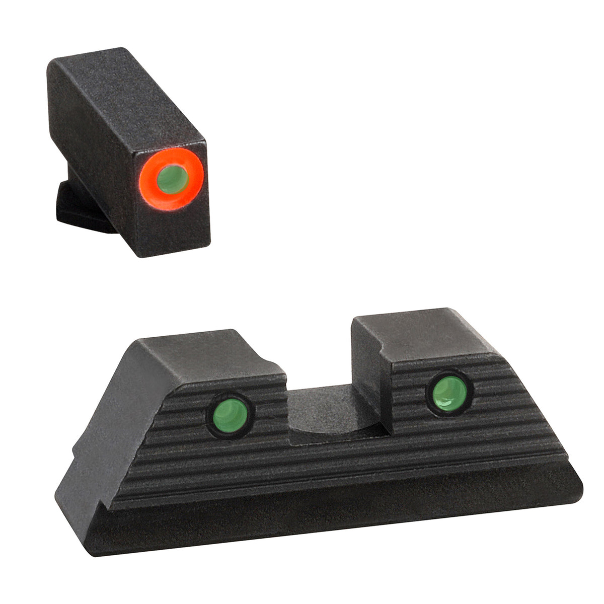 AmeriGlo GL817 ProGlo Trooper Glock Iron Sight Set Green Tritium Orange Front Green Tritium Black Rear
