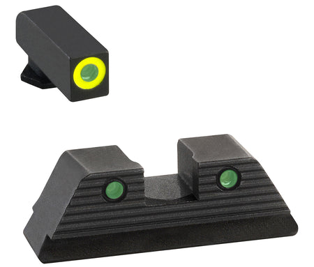 AmeriGlo GL821 ProGlo Trooper Glock MOS Sight Set Green Tritium LumiGreen Front and Black Outline Rear