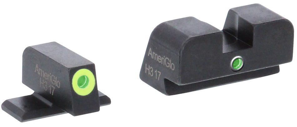 AmeriGlo SG301 SIG Sauer Pistol i-Dot Iron Sight Set Green Tritium LumiGreen Outline Front Rear Sights