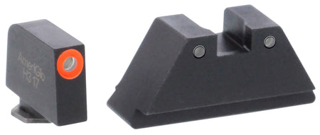 AmeriGlo GL452 Glock Optic Compatible XL Tall Sight Set - Green Tritium Orange Outline Front / Black Outline Rear
