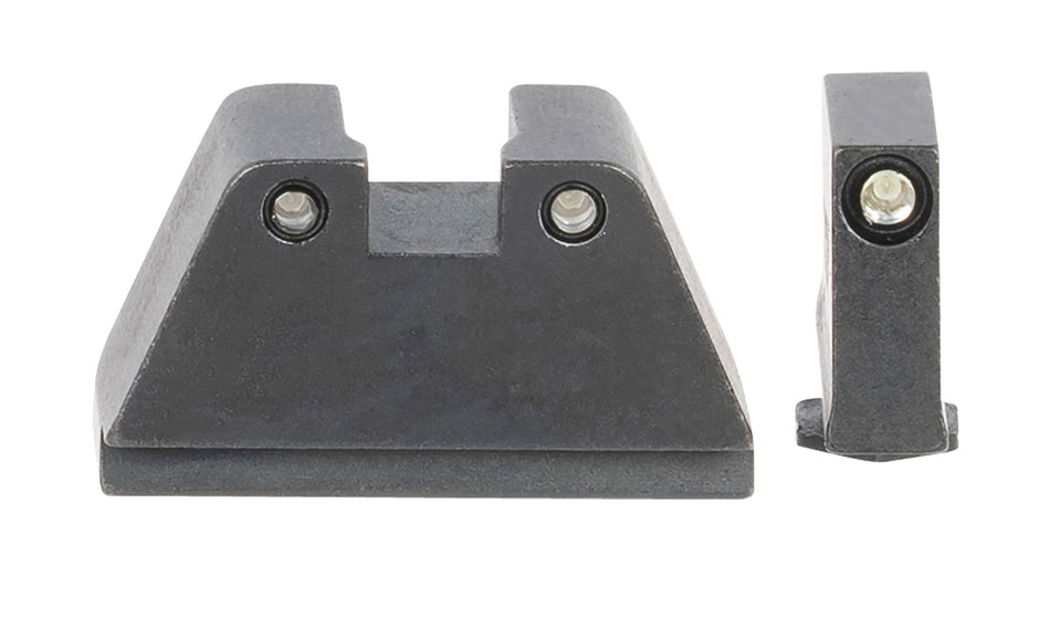 AmeriGlo GL814 Glock Optic Compatible 2XL Tall Sight Set - Green Tritium Black Outline Both Front and Rear