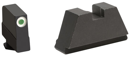 AmeriGlo GL491 Glock Optic Compatible 3XL Tall Sight Set - Green Tritium White Outline Front / Flat Black Rear Sight