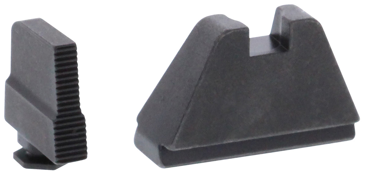 AmeriGlo GL507 Glock Optic Compatible 5XL Tall Sight Set - Black Serrated Front / Flat Black Rear Sight