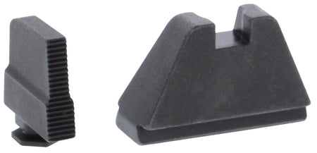 AmeriGlo GL507 Glock Optic Compatible 5XL Tall Sight Set - Black Serrated Front / Flat Black Rear Sight