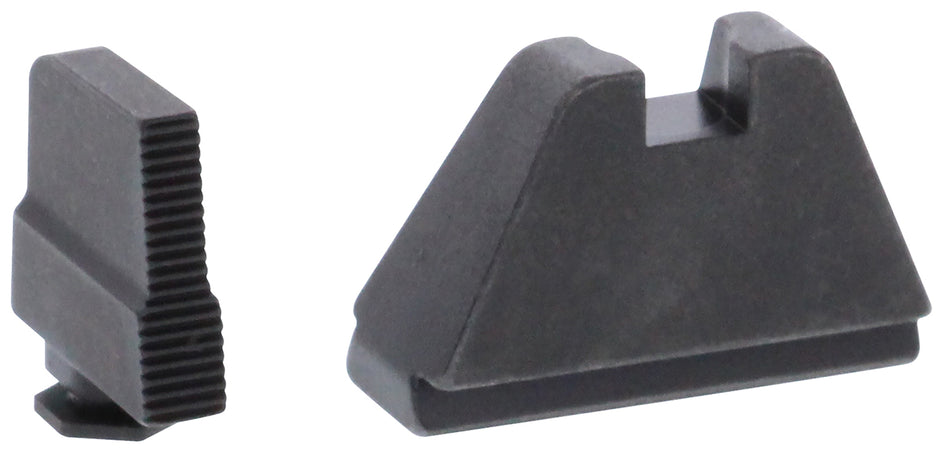 AmeriGlo GL507 Glock Optic Compatible 5XL Tall Sight Set - Black Serrated Front / Flat Black Rear Sight
