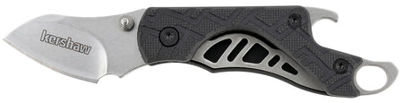 Kershaw Cinder Mini Keychain Folding Knife 1.40" Drop Point Stonewashed 3Cr13MoV Blade Black Glass-Filled Nylon Handle