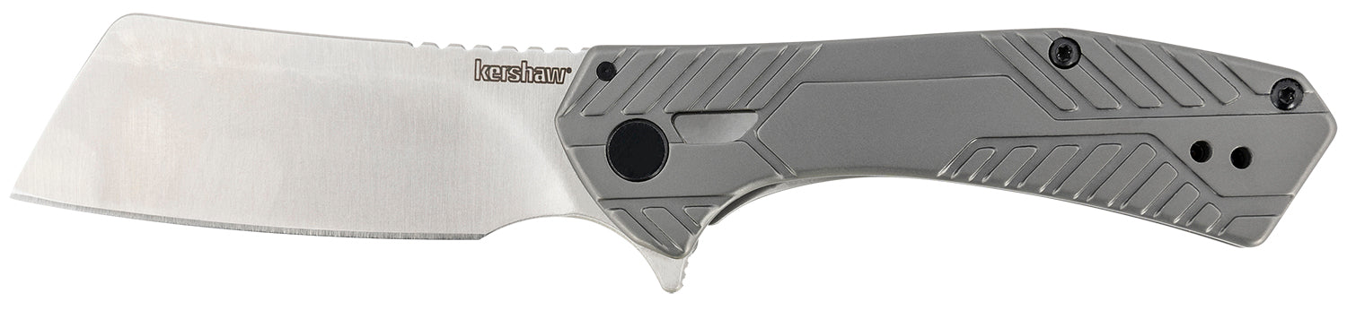 Kershaw Static KVT Folding Cleaver Knife 2.90" 8Cr13MoV Satin Blade Gray PVD Stainless Steel Handle Includes Clip