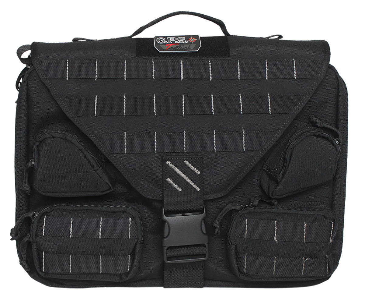 GPS Bags T1350BCB Tactical Black Briefcase with Padded Walls, Handgun Holster & Multiple Storage Pockets