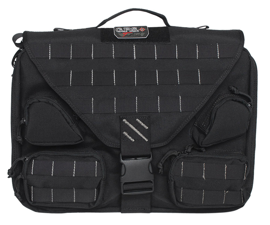 GPS Bags T1350BCB Tactical Black Briefcase with Padded Walls, Handgun Holster & Multiple Storage Pockets