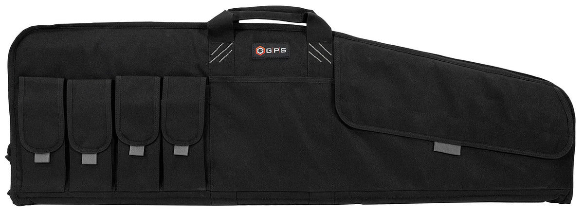 GPS Bags SRC42 Single Rifle Case Black 600D Polyester with Fleece-Lining, Mag Pouch & Lockable Zippers