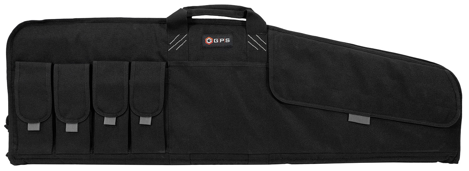 GPS Bags SRC42 Single Rifle Case Black 600D Polyester with Fleece-Lining, Mag Pouch & Lockable Zippers