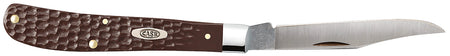 Case 00135 Trapper Slimline 3.25" Folding Clip Point Knife Plain Tru-Sharp Stainless Steel Blade, Jigged Brown Synthetic Handle