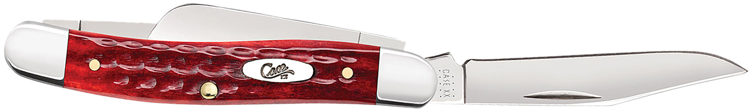 Case 00786 Pocket Worn Old Red Bone Stockman Folding Knife 2.57"/1.88"/1.71" Three Blades Tru-Sharp Stainless Steel