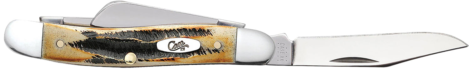 Case 03578 6.5 BoneStag Family Stockman Folding Pocket Knife 2.57"/1.88"/1.71" Three Blades Tru-Sharp Stainless Steel