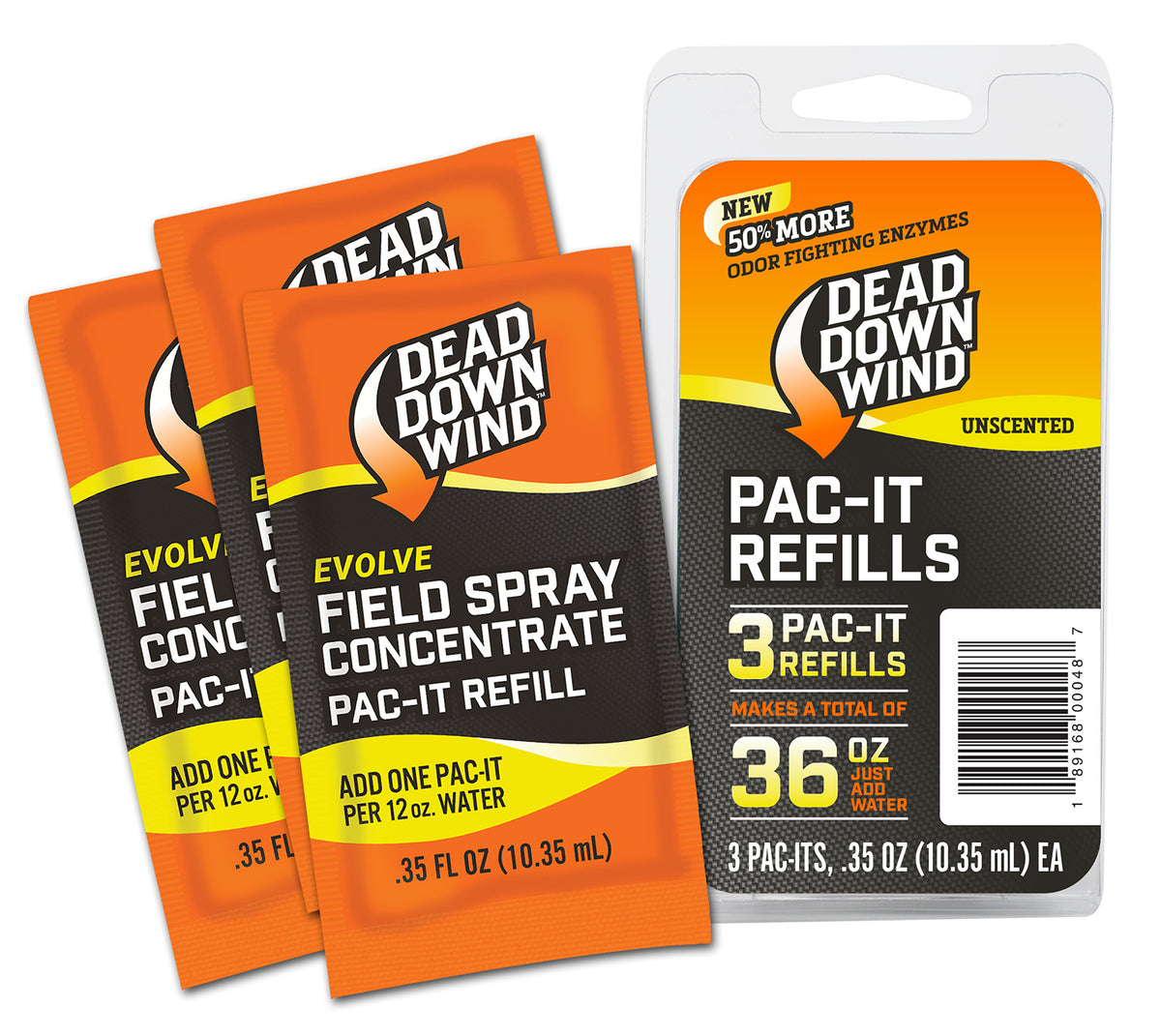 Dead Down Wind Evolve Field Spray Pac-It Refill Concentrate Unscented 36 oz Odor Eliminator