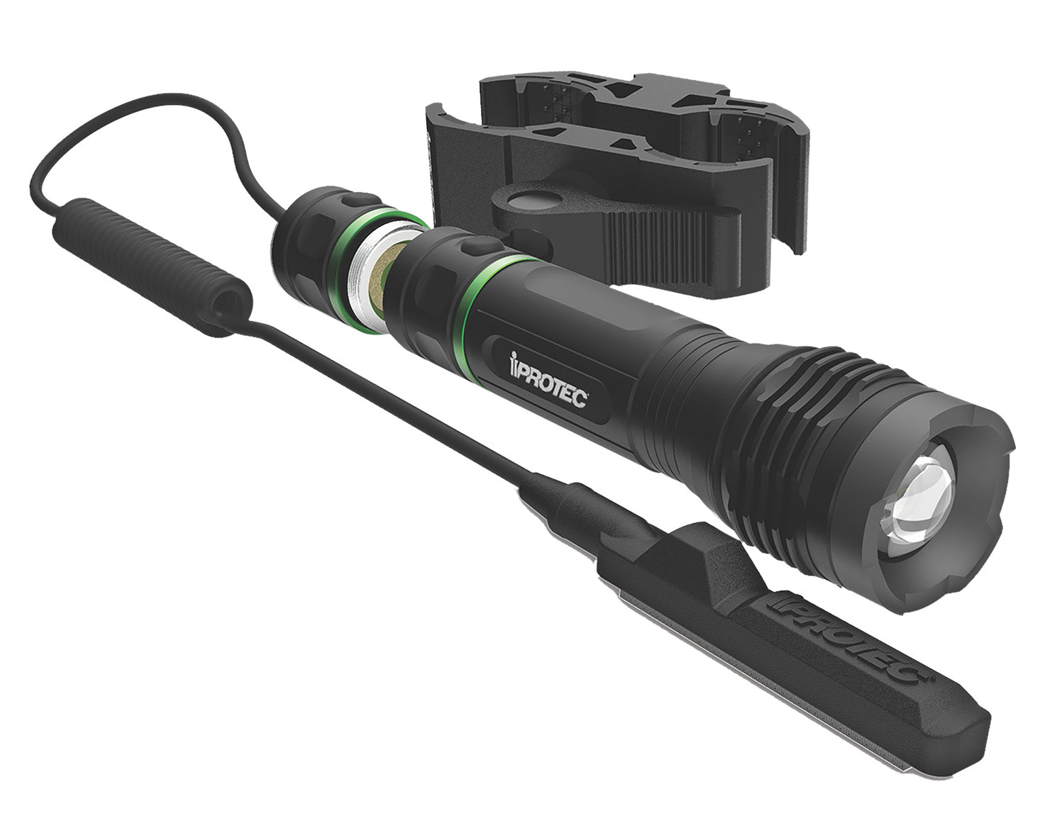 iProtec LG250 Green LED Firearm Light 250 Lumens with Red Laser Universal Long Gun Mount Anodized Black