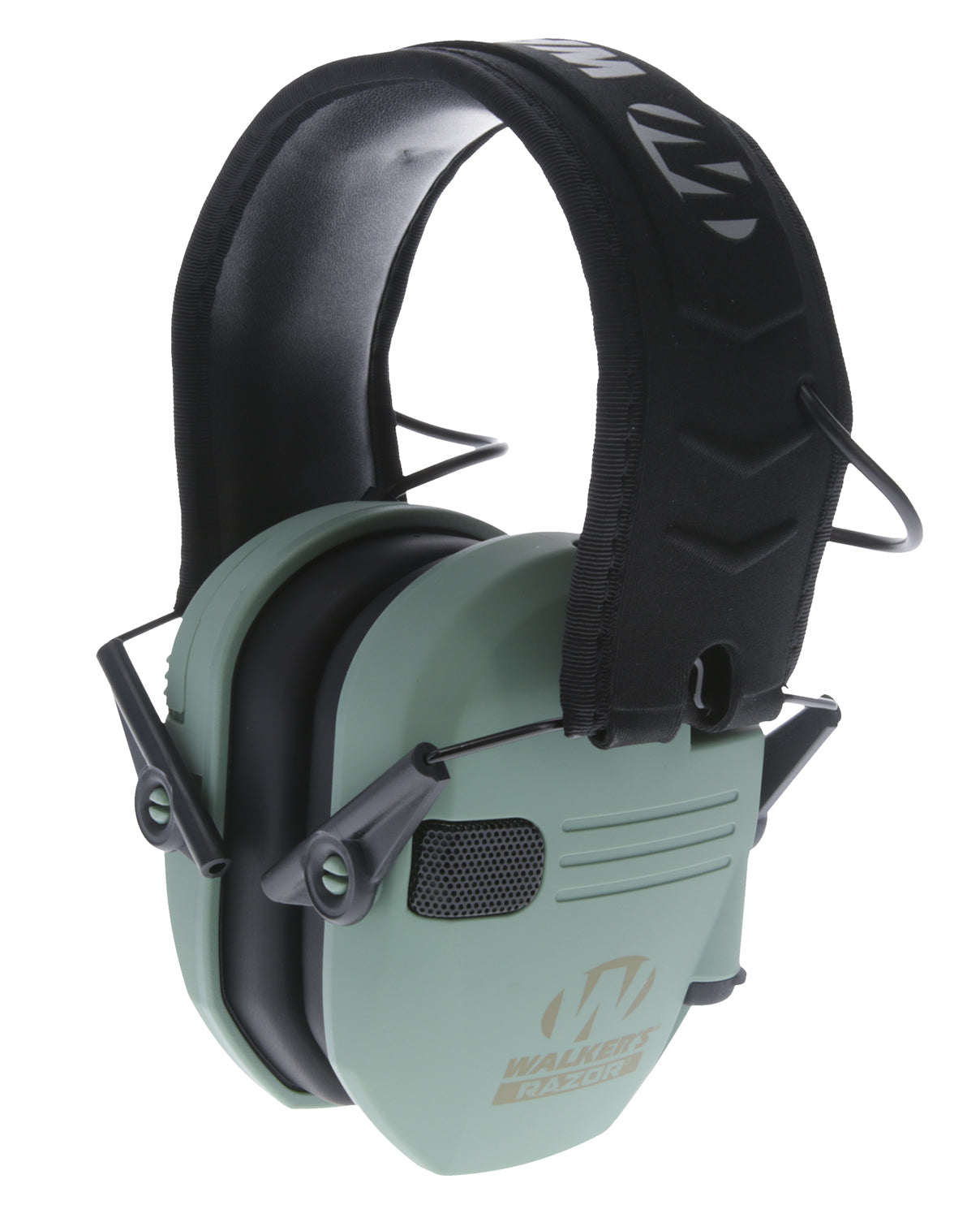 Walker's 23 dB Razor Slim Electronic Hearing Muff Over the Head Sage Green/Black