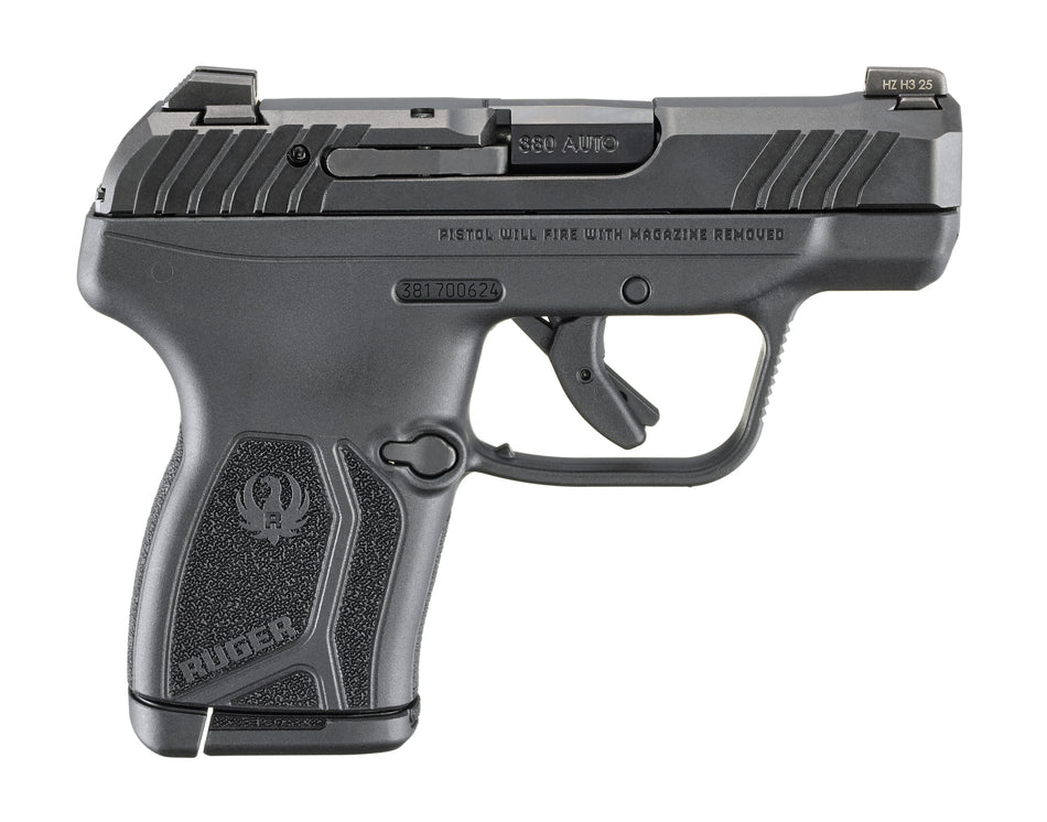 Ruger 13765 LCP Max Compact Frame 380 ACP 10+1 2.80" Black Oxide Alloy Steel Barrel, Black Nitride Alloy Steel Serrated Slide, Black Polymer Frame, Textured Grip, No Manual Safety