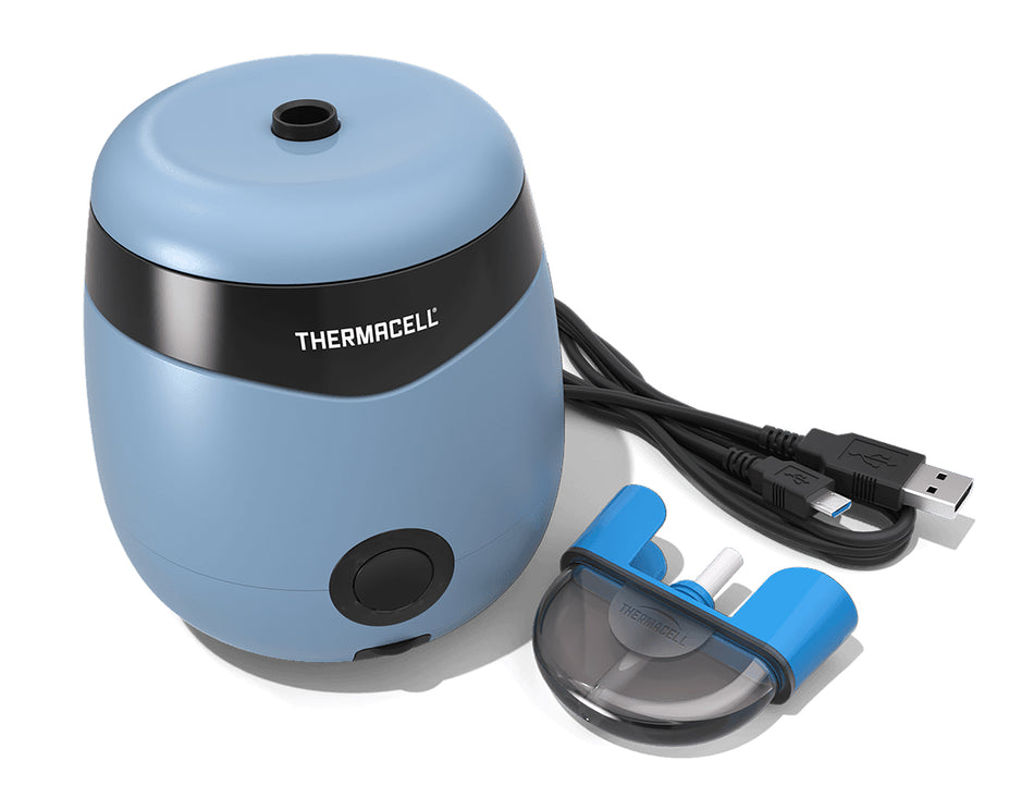 Thermacell E55B E-Series USB Rechargeable Mosquito Repeller Light Blue 20 ft Odorless 12 Hour