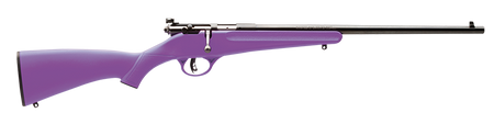 Savage Arms 13783 Rascal Youth 22 LR 1rd 16.13" Matte Black Sporter Barrel, Matte Black Carbon Steel Receiver, Purple Fixed Synthetic Stock, Right Hand