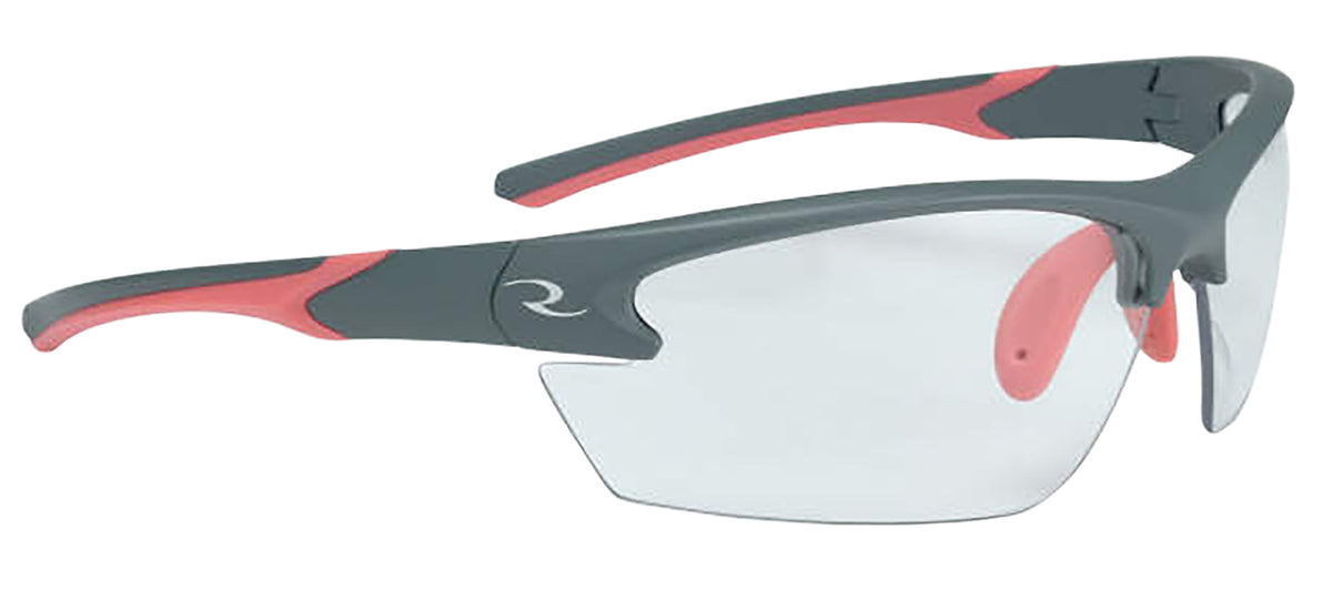 Radians WS6810CS Women's Shooting Glasses Clear Lens Gray Coral Accents Frame