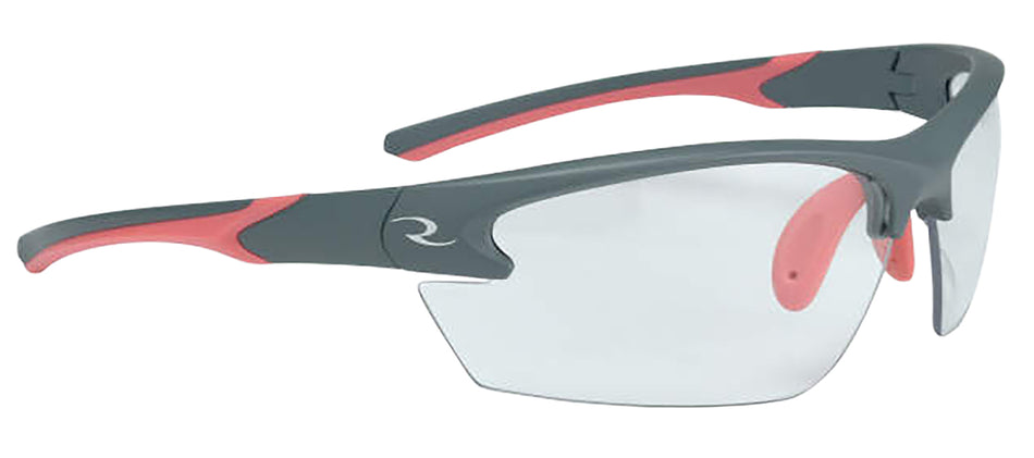 Radians WS6810CS Women's Shooting Glasses Clear Lens Gray Coral Accents Frame
