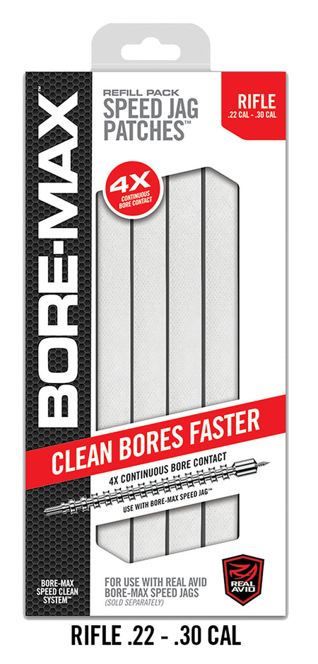 Real Avid 30/22 Cal Rifle Bore-Max Synthetic Speed Jag Patch Refill 250 Per Box