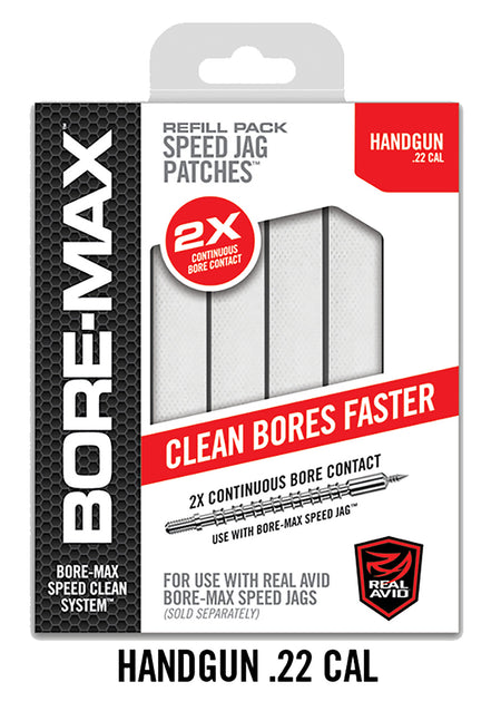 Real Avid 22 Cal Handgun Bore-Max Synthetic Speed Jag Patch Refill 250 Per Box