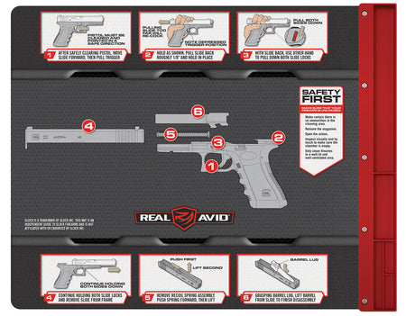 Real Avid Glock Parts Diagram Smart Mat Gun Cleaning Mat Black/Gray 19" x 16"