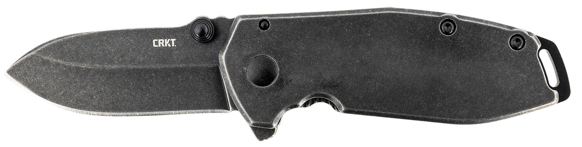 CRKT SQUID Compact Assisted Opening Folder 2.37" 8Cr14MoV Black Stonewashed Blade Stainless Steel Handle Pocket Clip