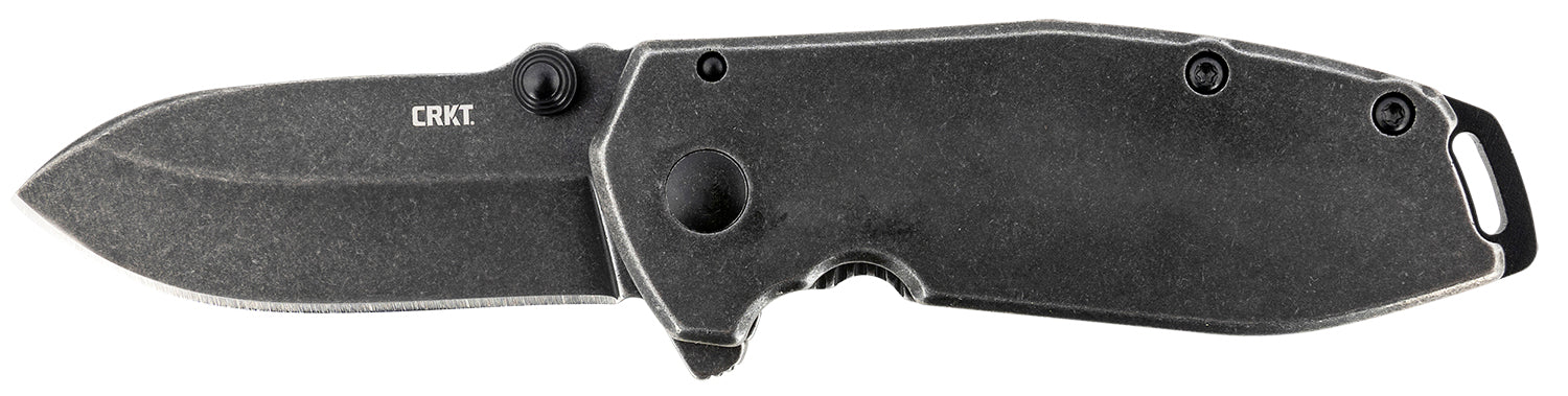 CRKT SQUID Compact Assisted Opening Folder 2.37" 8Cr14MoV Black Stonewashed Blade Stainless Steel Handle Pocket Clip