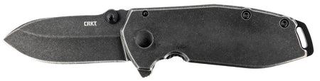 CRKT SQUID Compact Assisted Opening Folder 2.37" 8Cr14MoV Black Stonewashed Blade Stainless Steel Handle Pocket Clip