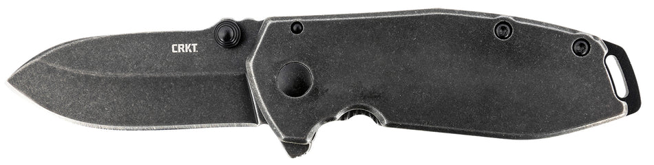 CRKT SQUID Compact Assisted Opening Folder 2.37" 8Cr14MoV Black Stonewashed Blade Stainless Steel Handle Pocket Clip