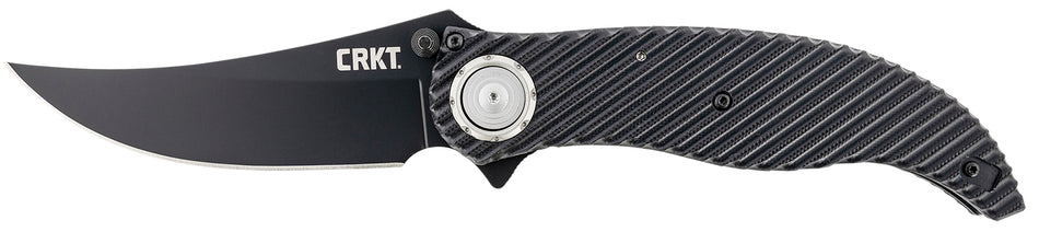 CRKT Clever Girl Flipper Folding Knife 4.10" D2 Steel Black Powder Coated Upswept Blade Black G10 Handle Pocket Clip