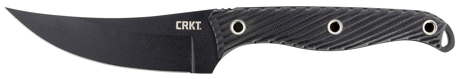 CRKT Clever Girl Fixed Tactical Knife 4.60" SK-5 Carbon Steel Black Powder Coated Upswept Blade Black G10 Handle and Sheath