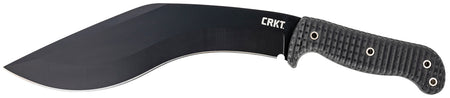 CRKT KUK Kukri Fixed Blade 10.56" 65Mn Carbon Steel Black Powder Coated Recurve Blade Black GRN Handle Includes Sheath