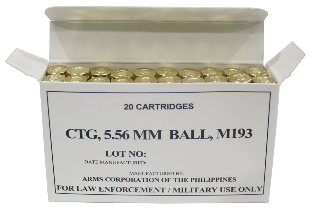 Armscor Precision M193 5.56x45mm NATO 55 grain Full Metal Jacket ammunition