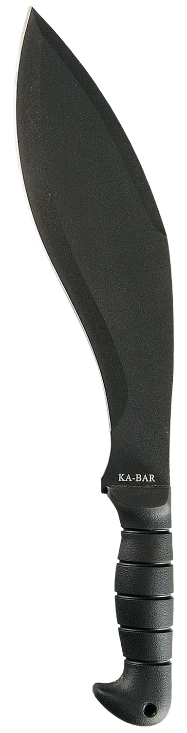 Ka-Bar 1249 Black Kukri, 11.5" SK5 Steel Machete Blade, TPR Handle, 17" Overall, Leather/Cordura Sheath