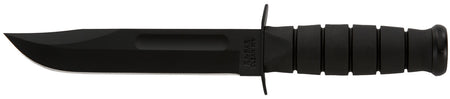 Ka-Bar 1211 Fighting Utility 7" Plain Clip Point Black 1095 Cro-Van Fixed Blade, Black Kraton Handle w/ Sheath