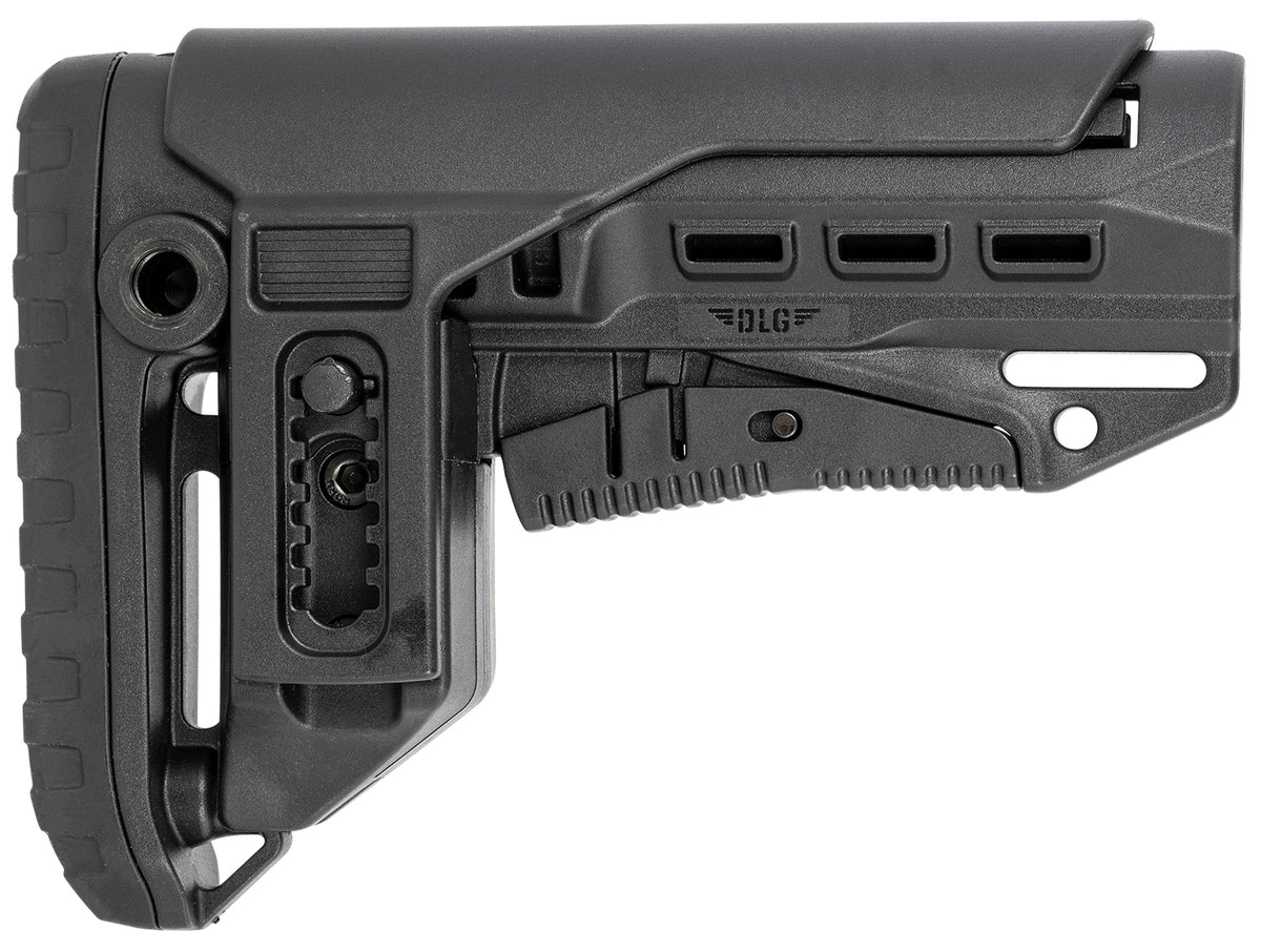NcStar DLG-130-052 Compact PCP52 Mil-Spec Stock Black Polymer Collapsible Adjustable Cheekpiece QD Mounts