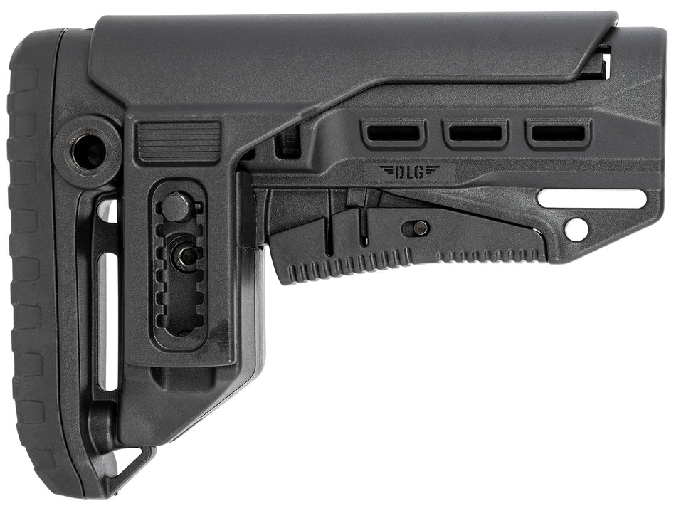 NcStar DLG-130-052 Compact PCP52 Mil-Spec Stock Black Polymer Collapsible Adjustable Cheekpiece QD Mounts