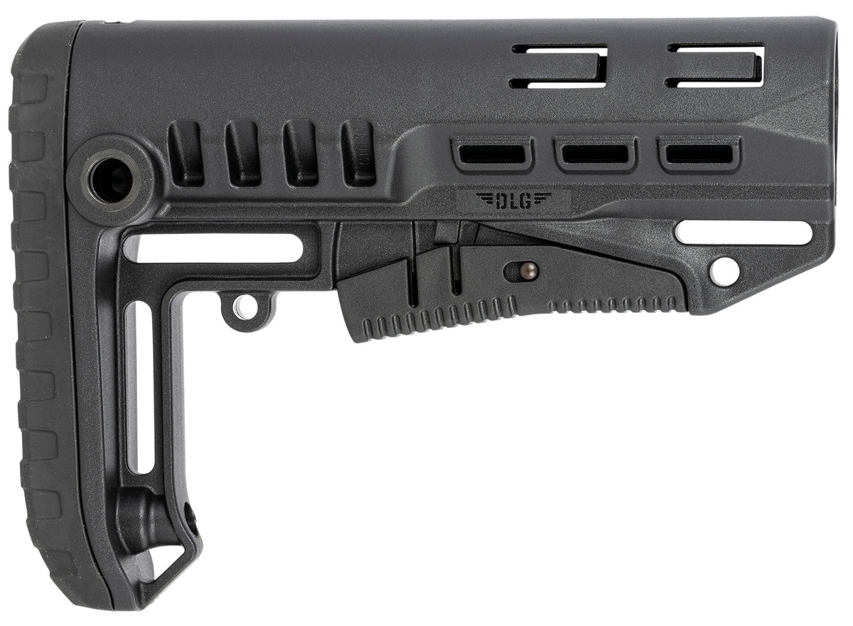 NcStar DLG-130 Compact Collapsible Mil-Spec Buttstock Black Synthetic QD Sling Mounts Rubber Pad