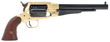 Pietta PF58BRE448 1858 44 Cal 6rd 8" Blued Barrel & Cylinder, Engraved Brass Frame, Walnut Grip, Brass trigger Guard & Backstrap