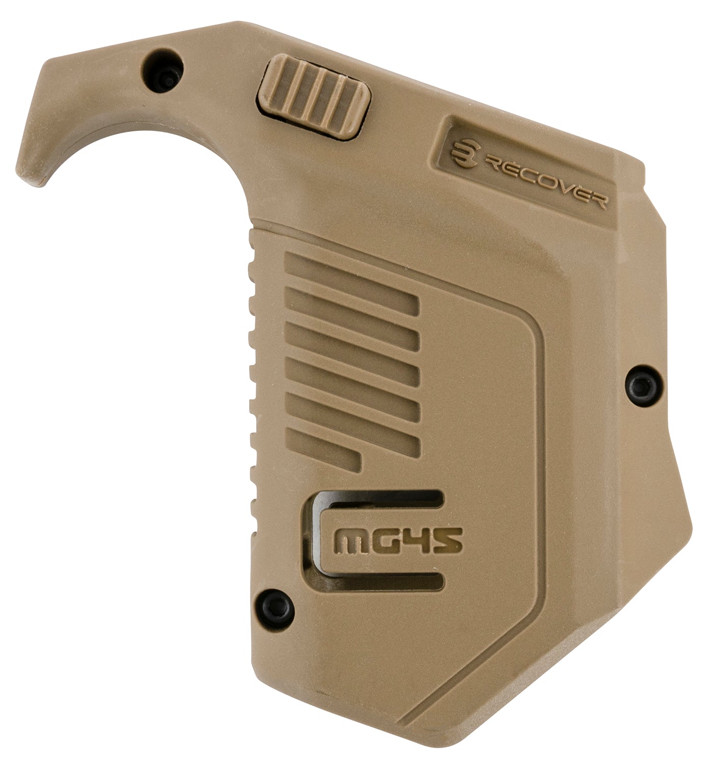 Recover Tactical MG4502 Picatinny Rail Angled Mag Pouch Tan Polymer Double Stack 45 ACP/10mm Glock