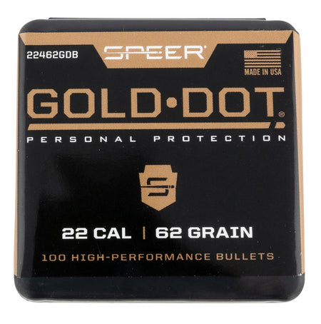 Speer 22462GDB Gold Dot 224Cal 62gr Soft Point Reloading Bullets 100/Box