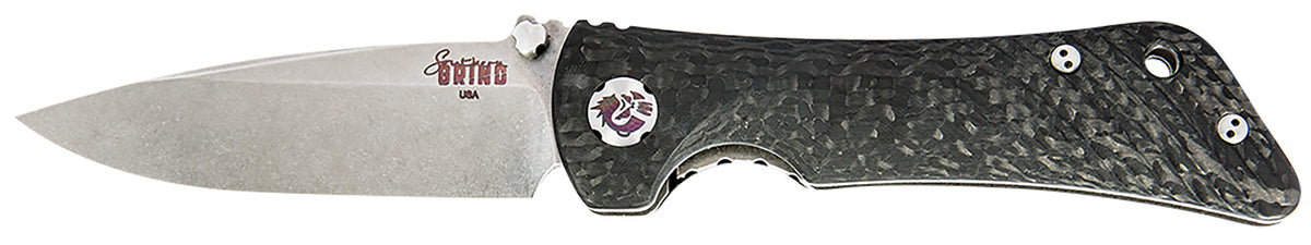 Southern Grind SG06030008 Spider Monkey Folding Drop Point Knife, 3.25" Satin S35VN Blade, Black Carbon Fiber Handle