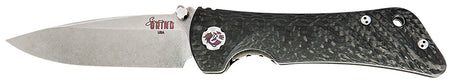 Southern Grind SG06030008 Spider Monkey Folding Drop Point Knife, 3.25" Satin S35VN Blade, Black Carbon Fiber Handle