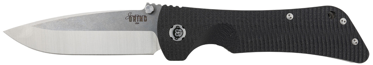 Southern Grind SG03030001 Bad Monkey Folding Drop Point Knife 4" 14C28N Blade, Black G10 5.25" Handle