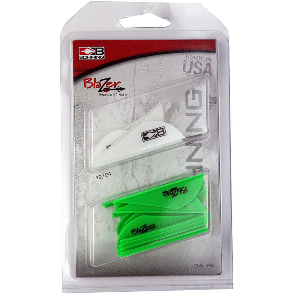 Bohning Blazer Vane Combo 36 pk. White/Neon Green Archery Vanes