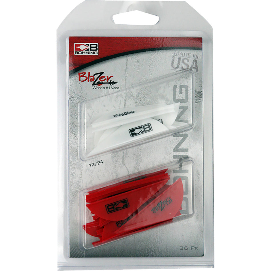Bohning Blazer Vane Combo 36 pk. White/Red Archery Vanes